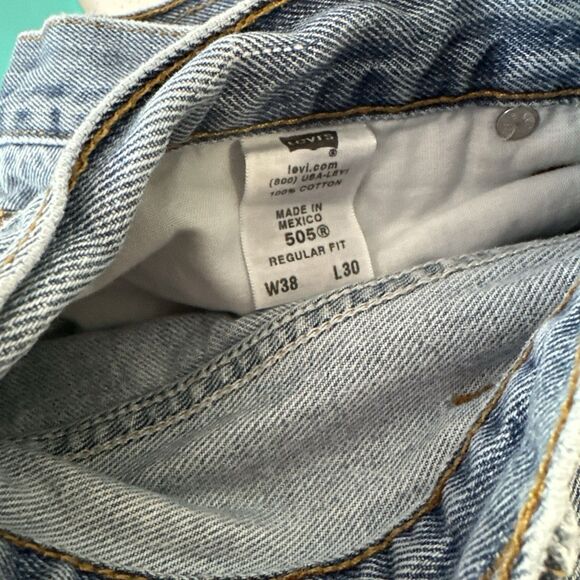 Levi's 505 Straight Fit Jeans Men's 38x30 Blue Light Wash - Picture 11 of 11